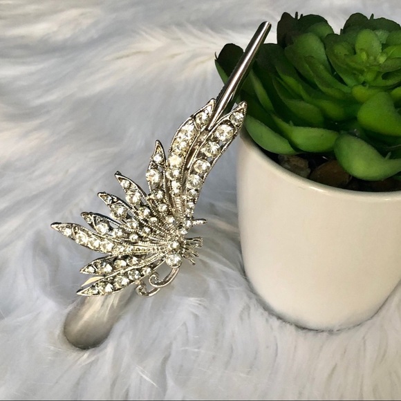 Floral Rhinestone Barrette - Picture 1 of 6